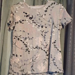 Croft & Barrow floral classic tee, sz S